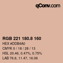 Color code: RGB 221 180.8 160 | qconv.com