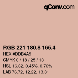 カラーコード: RGB 221 180.8 165.4 | qconv.com