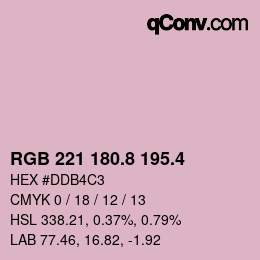 カラーコード: RGB 221 180.8 195.4 | qconv.com
