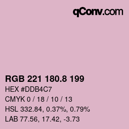 Color code: RGB 221 180.8 199 | qconv.com