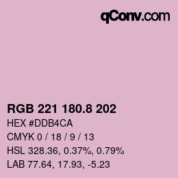 Color code: RGB 221 180.8 202 | qconv.com