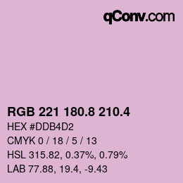 カラーコード: RGB 221 180.8 210.4 | qconv.com
