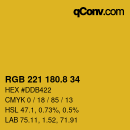 カラーコード: RGB 221 180.8 34 | qconv.com