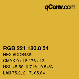 Color code: RGB 221 180.8 54 | qconv.com