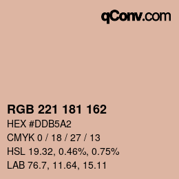 Color code: RGB 221 181 162 | qconv.com