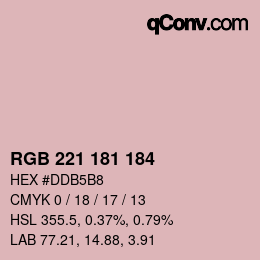 カラーコード: RGB 221 181 184 | qconv.com