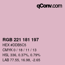 Color code: RGB 221 181 197 | qconv.com