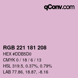 Color code: RGB 221 181 208 | qconv.com