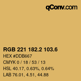 カラーコード: RGB 221 182.2 103.6 | qconv.com