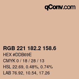 カラーコード: RGB 221 182.2 158.6 | qconv.com
