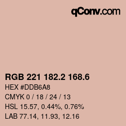 カラーコード: RGB 221 182.2 168.6 | qconv.com