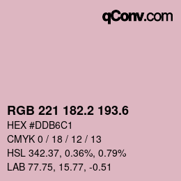 カラーコード: RGB 221 182.2 193.6 | qconv.com
