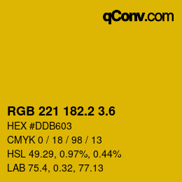 カラーコード: RGB 221 182.2 3.6 | qconv.com