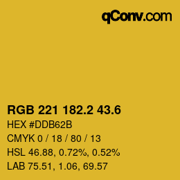 カラーコード: RGB 221 182.2 43.6 | qconv.com