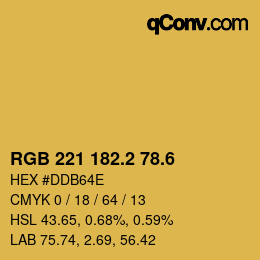 カラーコード: RGB 221 182.2 78.6 | qconv.com