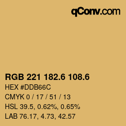 カラーコード: RGB 221 182.6 108.6 | qconv.com