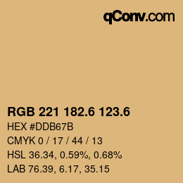 カラーコード: RGB 221 182.6 123.6 | qconv.com