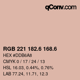カラーコード: RGB 221 182.6 168.6 | qconv.com