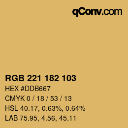 Color code: RGB 221 182 103 | qconv.com