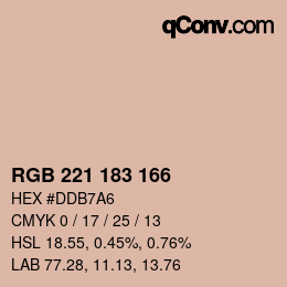 Color code: RGB 221 183 166 | qconv.com