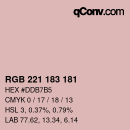 Color code: RGB 221 183 181 | qconv.com