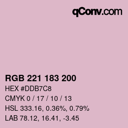 颜色代码: RGB 221 183 200 | qconv.com