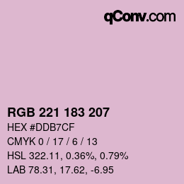 Color code: RGB 221 183 207 | qconv.com