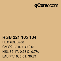 Color code: RGB 221 185 134 | qconv.com