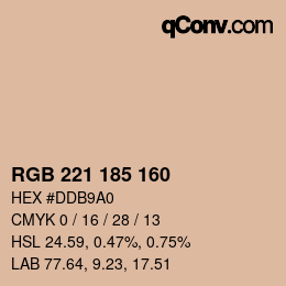 Color code: RGB 221 185 160 | qconv.com