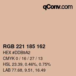 Color code: RGB 221 185 162 | qconv.com