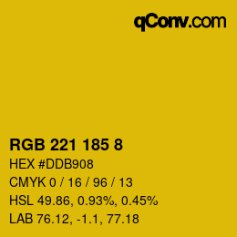 カラーコード: RGB 221 185 8 | qconv.com