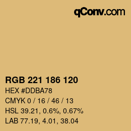 Color code: RGB 221 186 120 | qconv.com