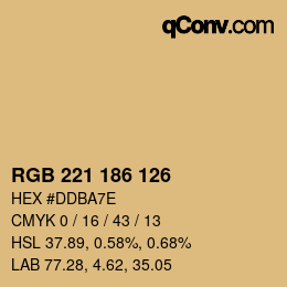 颜色代码: RGB 221 186 126 | qconv.com
