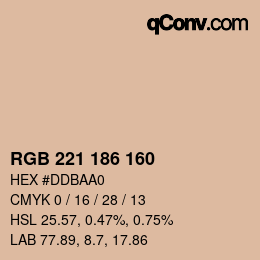 Color code: RGB 221 186 160 | qconv.com