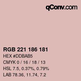 Color code: RGB 221 186 181 | qconv.com