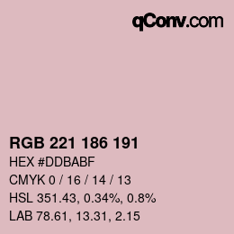 カラーコード: RGB 221 186 191 | qconv.com