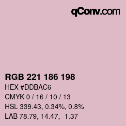 Color code: RGB 221 186 198 | qconv.com