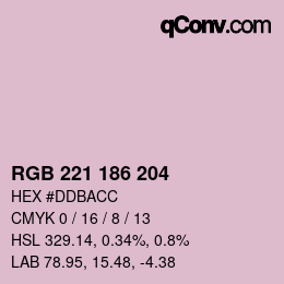 Color code: RGB 221 186 204 | qconv.com