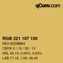 Color code: RGB 221 187 100 | qconv.com