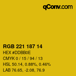 Color code: RGB 221 187 14 | qconv.com