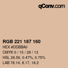 Color code: RGB 221 187 160 | qconv.com