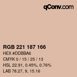 Color code: RGB 221 187 166 | qconv.com