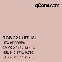 Color code: RGB 221 187 181 | qconv.com