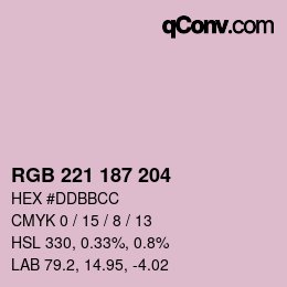 Código de color: RGB 221 187 204 | qconv.com