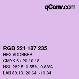 Farbcode: RGB 221 187 235 | qconv.com