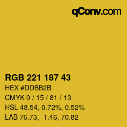Color code: RGB 221 187 43 | qconv.com