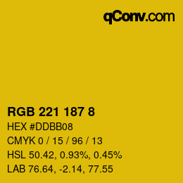 Color code: RGB 221 187 8 | qconv.com