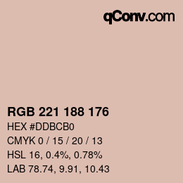 Color code: RGB 221 188 176 | qconv.com