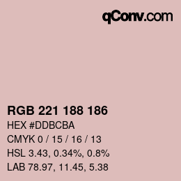 Color code: RGB 221 188 186 | qconv.com