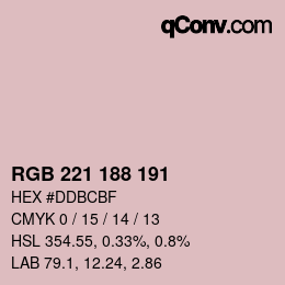 Color code: RGB 221 188 191 | qconv.com